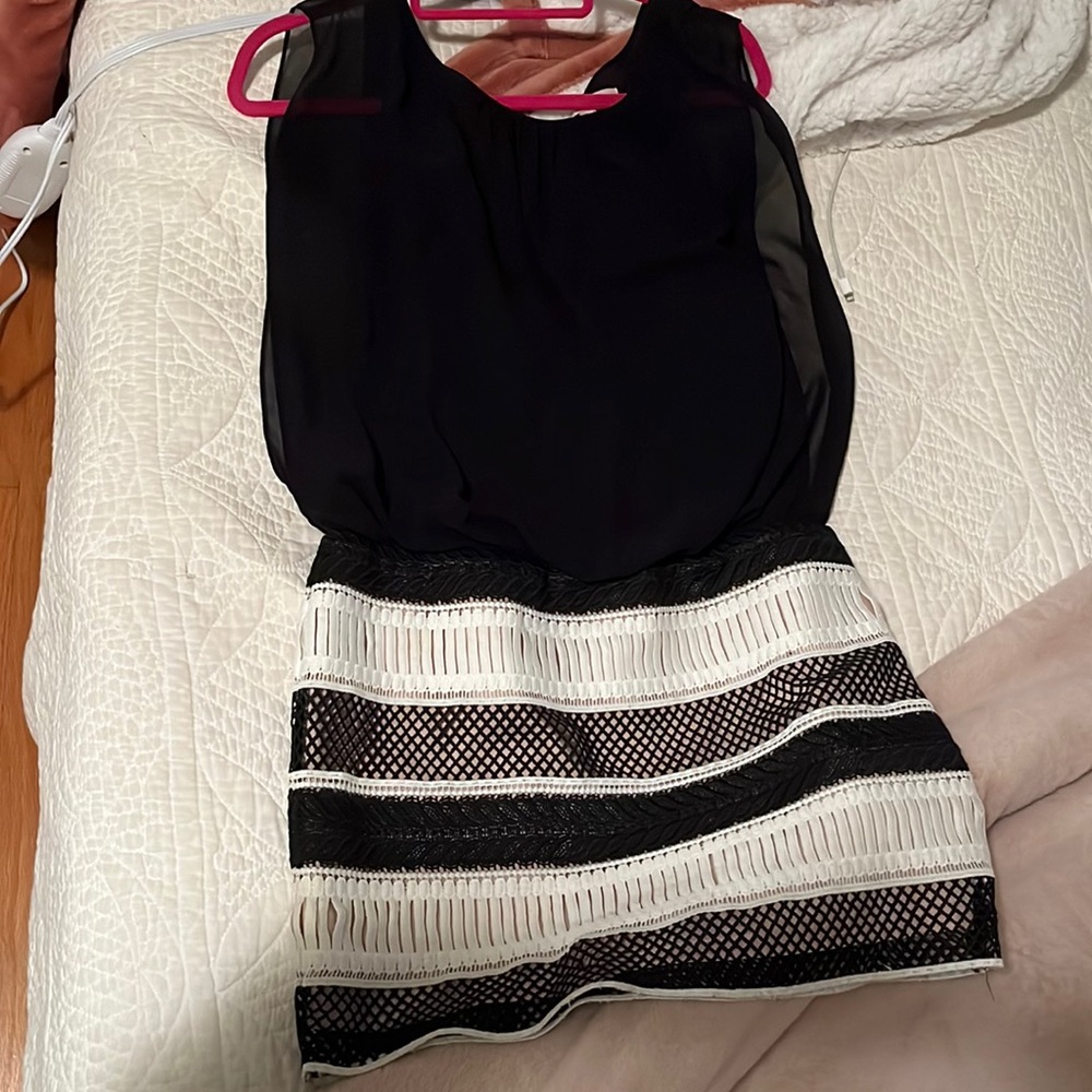 Aidan Mattox mesh top dress